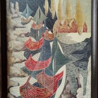 Картина, "Мрежи, риби, лодки", худ. Захари Савов, 1980 г., снимка 1 - Картини - 45248705