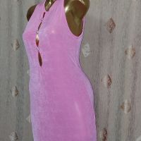  NLYONE L Розова еластична рокля , снимка 5 - Рокли - 45775268