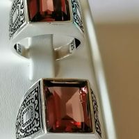 Сребърни мъжки пръстени със Султанит, снимка 5 - Пръстени - 45289439