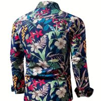 Мъжка риза с флорални мотиви , снимка 2 - Ризи - 45630119