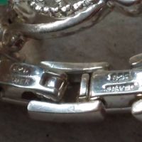 Дамски сребърен кварцов часовник, сребро 925 с изумруди , снимка 15 - Дамски - 45195531