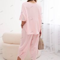 Дамски памучен комплект блуза + панталон, 3цвята , снимка 4 - Комплекти - 45656452