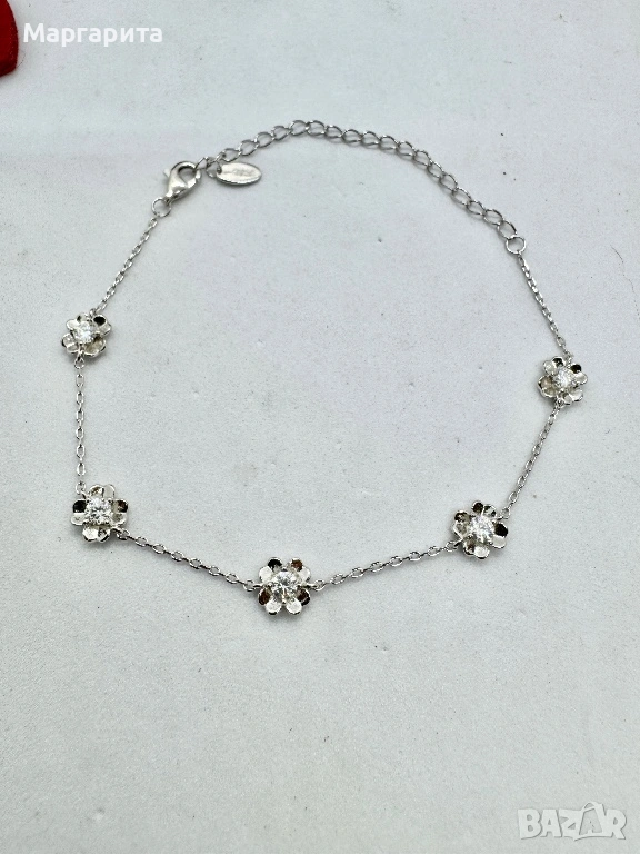 Сребърна гривна с мойсанит (диамант) 0.5 карата, снимка 1