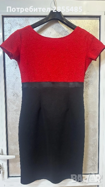 Рокля в черно и червено, снимка 1