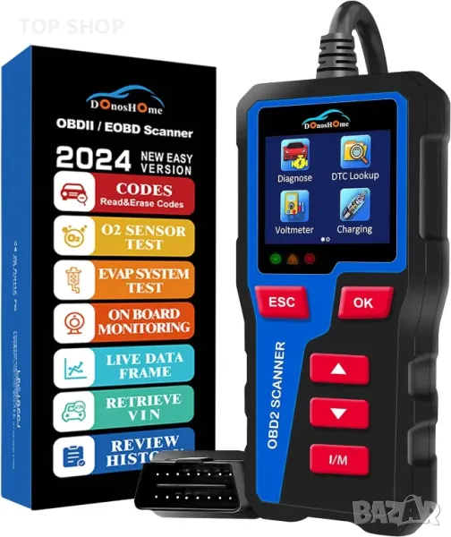 Диагностика за автомобили OBD2 DH300 от 2024г. DonosHome, снимка 1