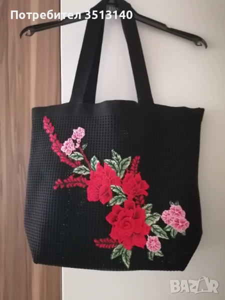 Чанта с апликация машинна бродерия, снимка 1
