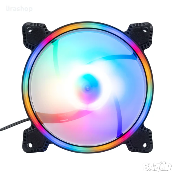 Вентилатор No brand, 120mm, LED, 3PIN/MOLEX, Черен - 63072, снимка 1