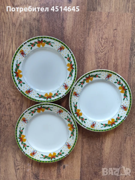 Коледни чинии 3 броя , снимка 1