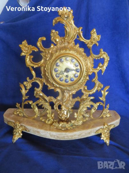 Каминен бароков часовник, снимка 1