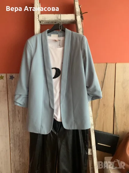 🩵🩵🩵 Светлосиньо сако с набрани ръкави🩵, снимка 1