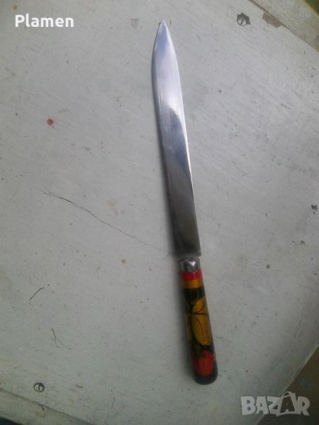 Стар съветски нож Хохлома за размазване на масло, пастет, конфитюр, снимка 1