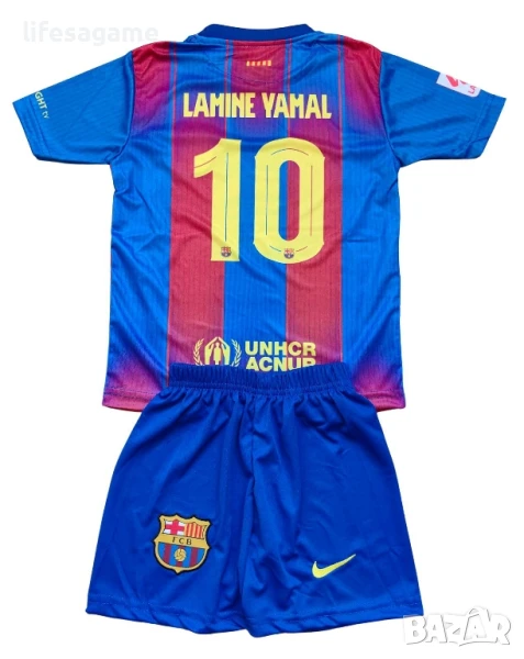 Детски футболен екип Барселона Ямал комплект Barcelona тениска Yamal 10, снимка 1