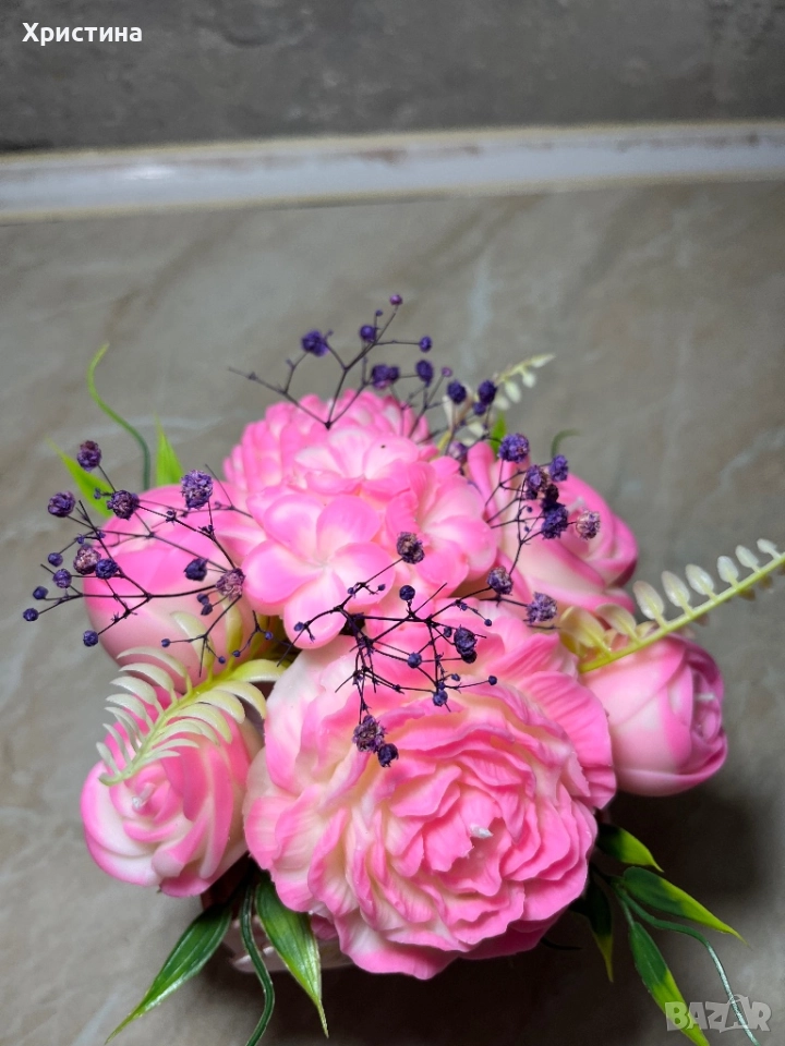 Букет от ароматни соеви свещи подарък за жена , снимка 1