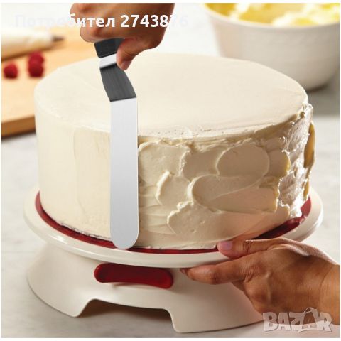  Комплект шпатули за заглаждане на торта-два броя, Бяла дръжка, Дължина- 42 и 32 см. , снимка 4 - Прибори за хранене, готвене и сервиране - 46371744