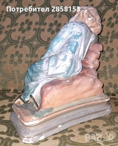 Стара гипсова фигура на малкия Исус който си почива , снимка 6 - Антикварни и старинни предмети - 53236221