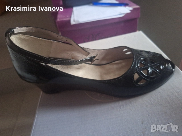 нови обувки естествен лак на платформа , снимка 2 - Дамски ежедневни обувки - 54160496