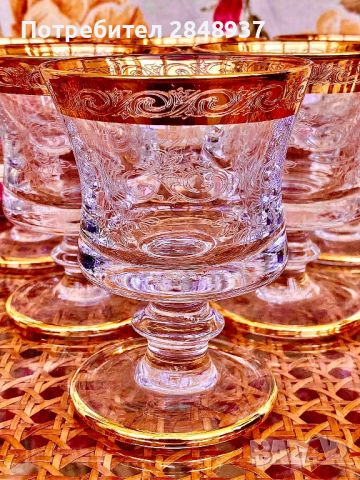 Кристални чаши Мурано, снимка 3 - Чаши - 46423742