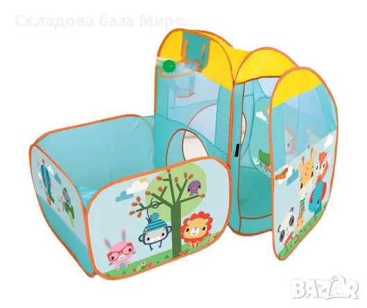 Палатка с детски кът и 25 топки по 5 сантиметра Fisher Price, снимка 7 - Играчки за стая - 48031795