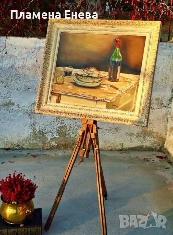 Авторски натюрморт с маслени бои , снимка 9 - Картини - 53093959