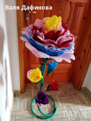 Ръчно изработени цветя от креп хартия, снимка 17 - Изкуствени цветя - 54147197