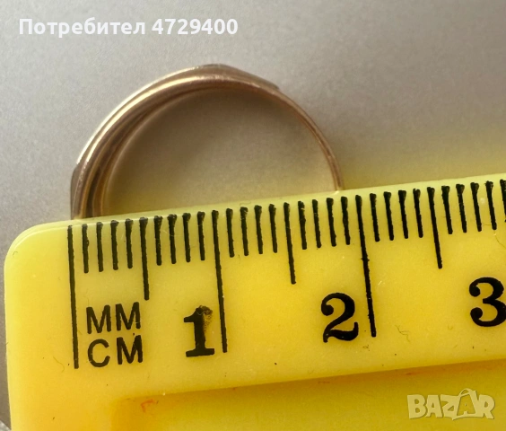 Златен пръстен 14к с 7 натурални брилианти 0,09к, 3/5, снимка 6 - Пръстени - 53373373