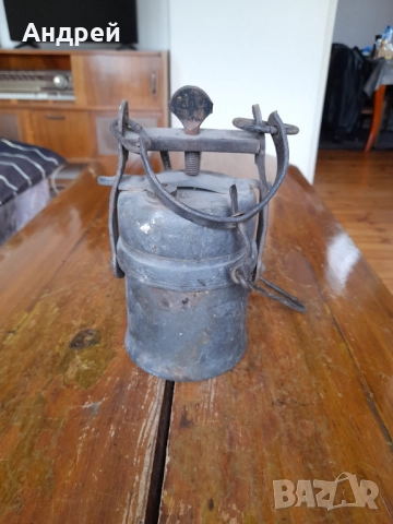 Стара миньорска карабитена лампа, снимка 3 - Други ценни предмети - 52946466