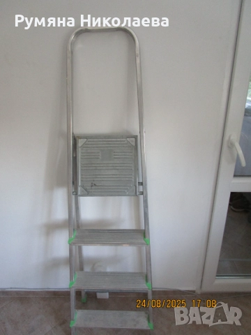 Домакинска стълба - алуминиева, 4 стъпала, височина 150 см, снимка 5 - Други стоки за дома - 52585290