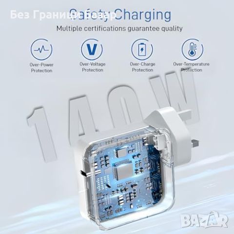 Ново 140W USB C зарядно за MacBook Pro/Air и iPad Pro/Air Стенен адаптер, снимка 2 - Друга електроника - 46605324