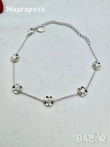 Сребърна гривна с мойсанит (диамант) 0.5 карата