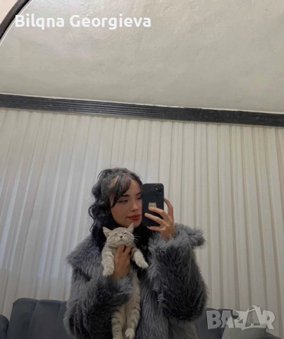 Дамско дебело пухкаво яке от естествен косъм , снимка 3 - Якета - 52590251