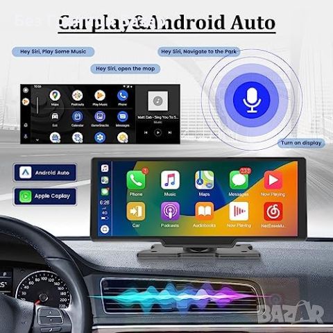 Нов Безжичен CarPlay Екран 10.3" HD - Универсален за кола автомобил, снимка 3 - Друга електроника - 45507216