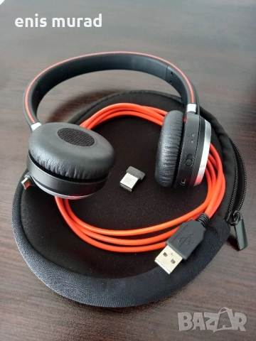 Jabra Evolve 65 – безжични професионални слушалки с микрофон, USB/Bluetooth, снимка 3 - Слушалки за компютър - 51947158