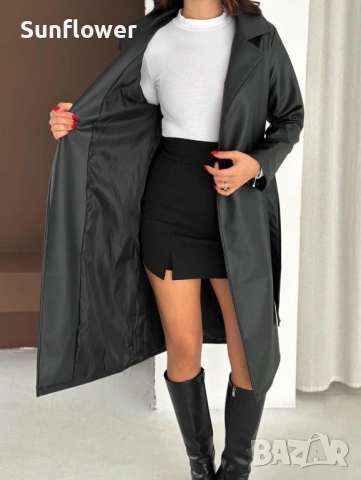 кожено палто, снимка 3 - Палта, манта - 53787678