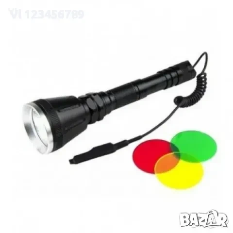 Ловен прожектор BL-Q2888-HUNTING , T6,изнесен спусък, монтажна скоба, 3 филтъра, снимка 3 - Оборудване и аксесоари за оръжия - 53843339