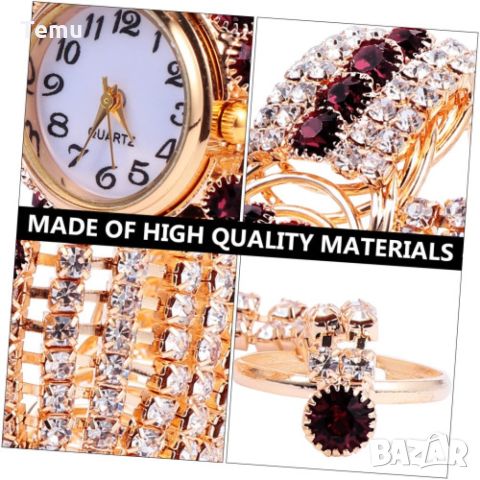 fashion 3v1 дамски часовник гривна и пръстен HOT SALE, снимка 3 - Дамски - 45537832
