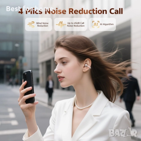 QCY C50 щипки за уши, безжични Bluetooth 6.0 слушалки, снимка 6 - Bluetooth слушалки - 52694141