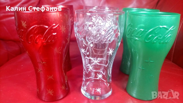 Новогодишни разноцветни чаши на кока кола, мат, снимка 8 - Чаши - 53699812