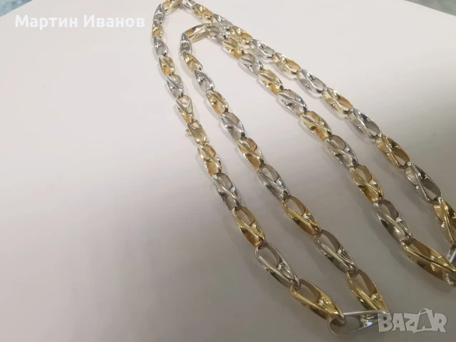 Златен синджир бяло и жълто комбинация 1, снимка 7 - Колиета, медальони, синджири - 50963494