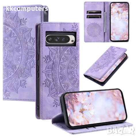 Google Pixel 9 Pro XL Totem Embossed Wallet Кожен Калъф и Протектор, снимка 5 - Калъфи, кейсове - 53097862