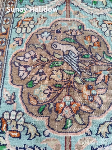 Копринен килим ръчно тъкан, снимка 10 - Килими - 54098408