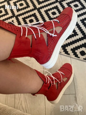 Летни Боти на дупки ест.кожа 37, снимка 1