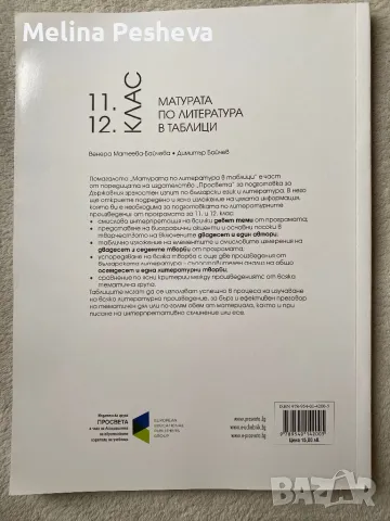 Матурата по литература в таблици , снимка 2 - Учебници, учебни тетрадки - 47249036