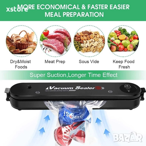 Машина за вакуумиране на опаковки - без торбички в комплекта, снимка 9 - Други - 52695133