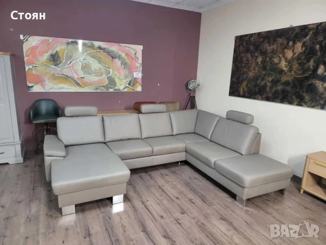 ПРОМОЦИЯ!!!Бежов П-образен ъглов диван от плат Sambia с функция сън, снимка 12 - Дивани и мека мебел - 52830077