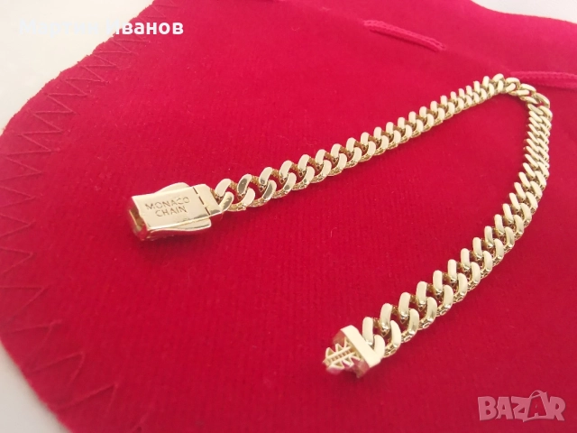 Златна гривна Монако панцер , снимка 5 - Гривни - 52497677