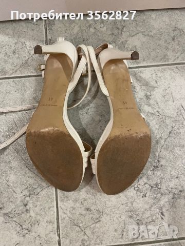 Елегантни бели сандали на висок ток 41 номер, снимка 7 - Дамски обувки на ток - 46175840