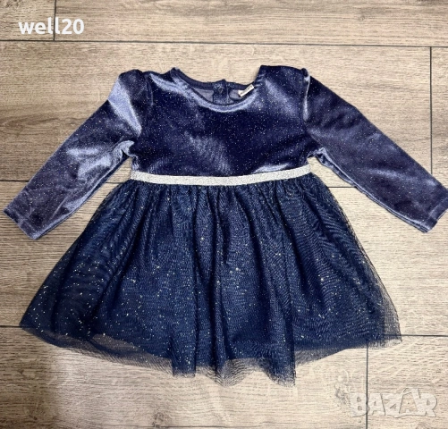 Сет рокля, сребристи буйки и лента за глава, снимка 2 - Бебешки рокли - 53510860