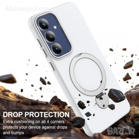 Магнитен Калъф за Samsung S26 с Метална Стойка - TPU+PC, 180°/360° пръстен, 5 цвята, снимка 5 - Резервни части за телефони - 53854268