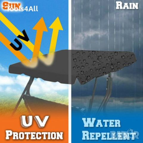 3-местна Водоустойчива Градинска Люлка със сенник до 240 кг, снимка 7 - Градински мебели, декорация  - 46498840