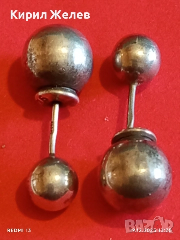 Стари сребърни пиърсинг обеци фешън АРТ БИЖУ 47207, снимка 6 - Обеци - 52847224